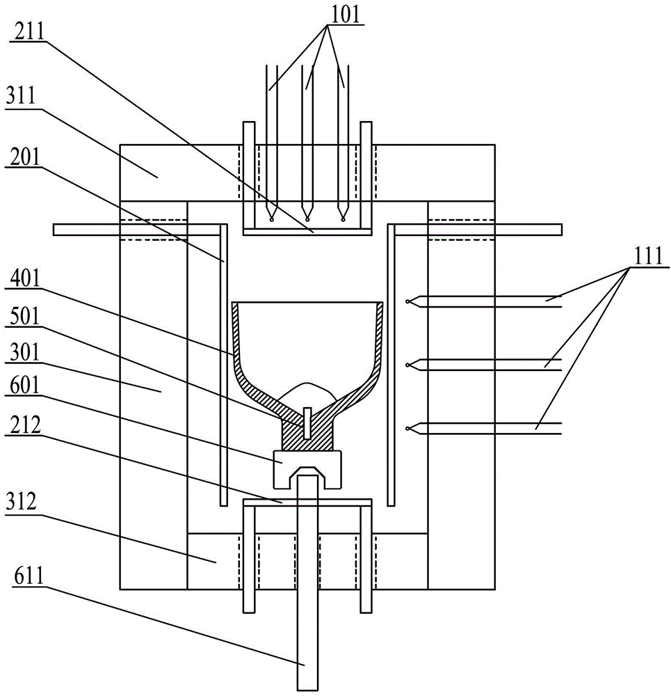 Device and method for growing large-size high-temperature crystals by real-time adjustable temperature gradient method