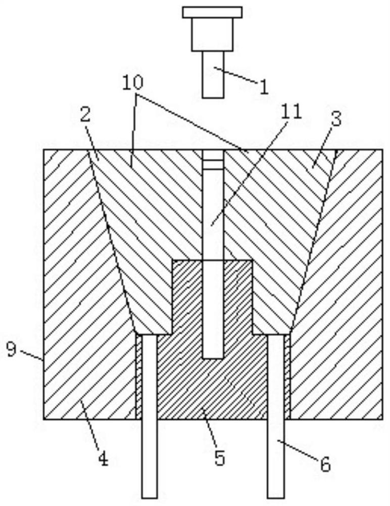 Blocking forging device and forging process for special-shaped fuel injector body