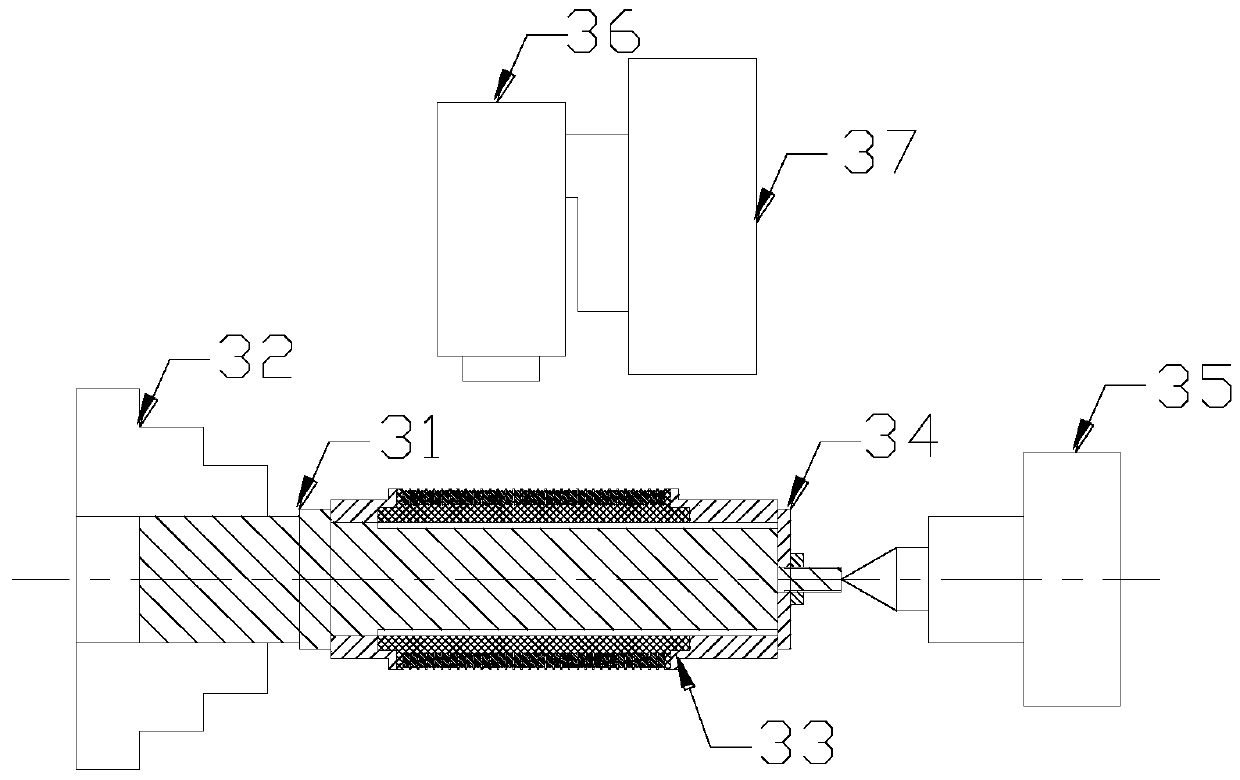 Conductive slip ring dissimilar material pressure poured piece numerical control turning method