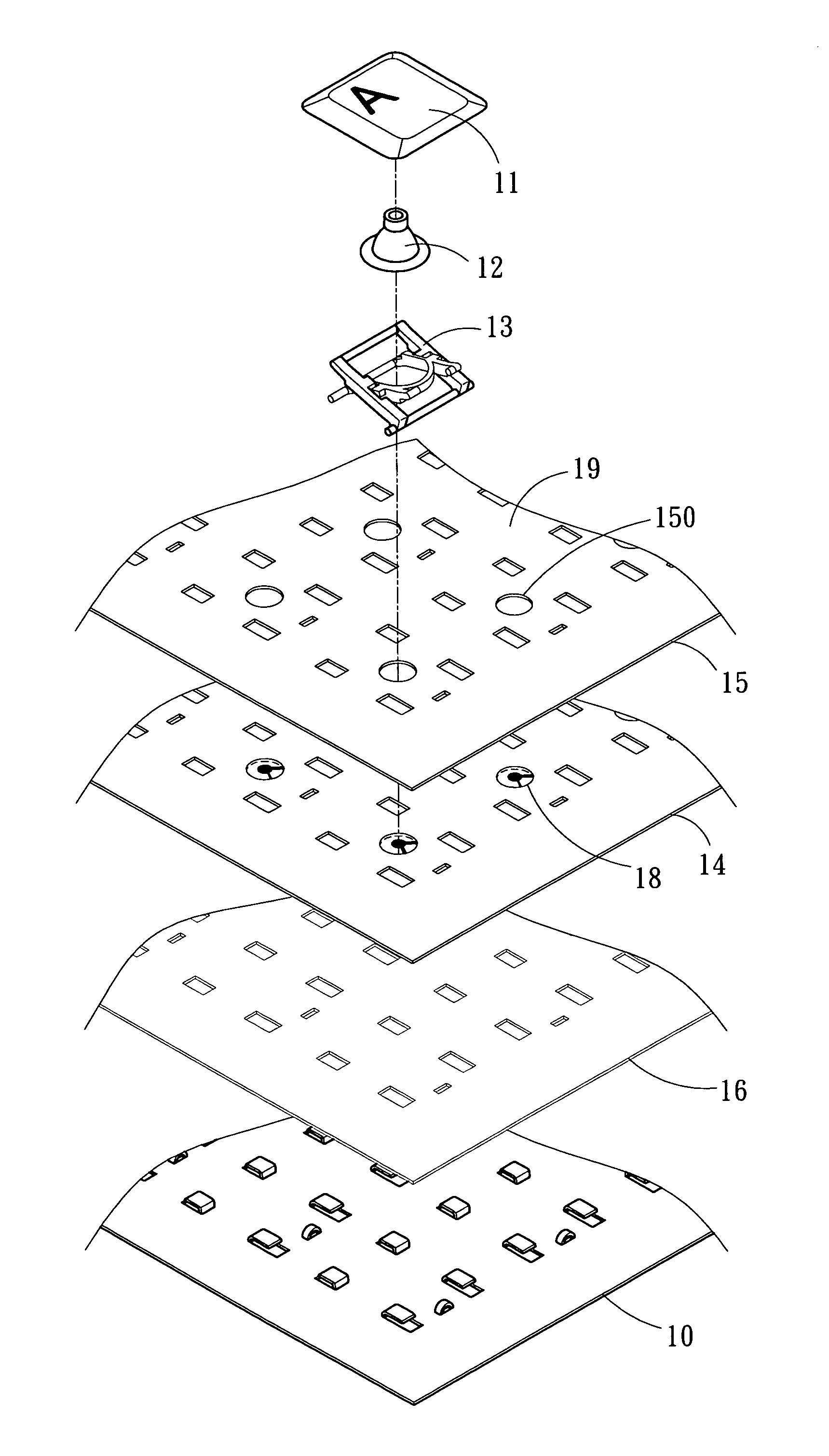 Unevenly illuminated keyboard