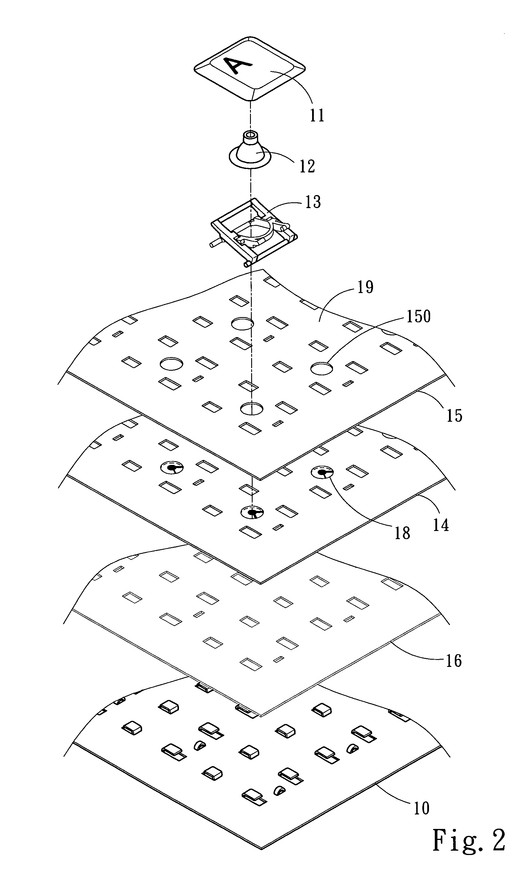 Unevenly illuminated keyboard