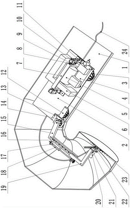 Automatically revolving robot used for cleaning shrimp curved pipe