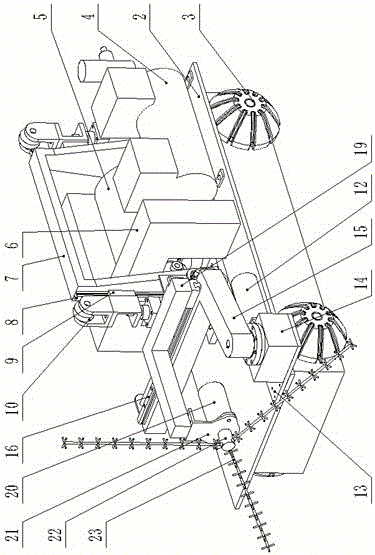 Automatically revolving robot used for cleaning shrimp curved pipe