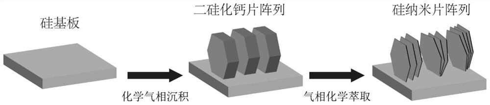 Preparation method of silicon nanosheet array