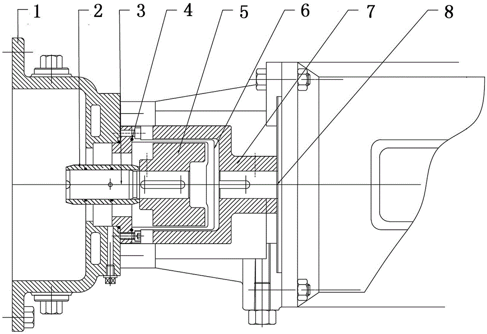 Magnetic sealing structure for drive end of roots pump