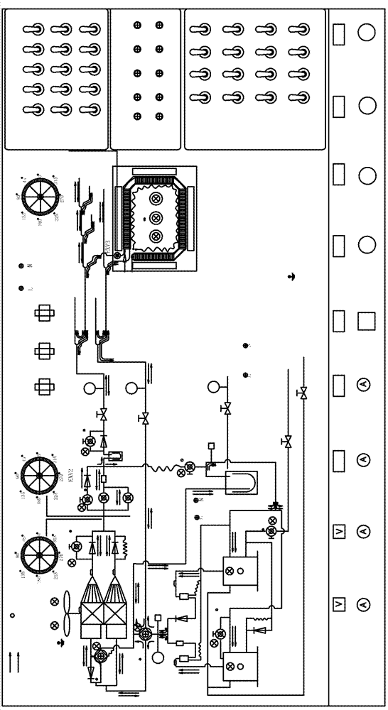 Digital vortex multi-connected air conditioner refrigerating system teaching training station