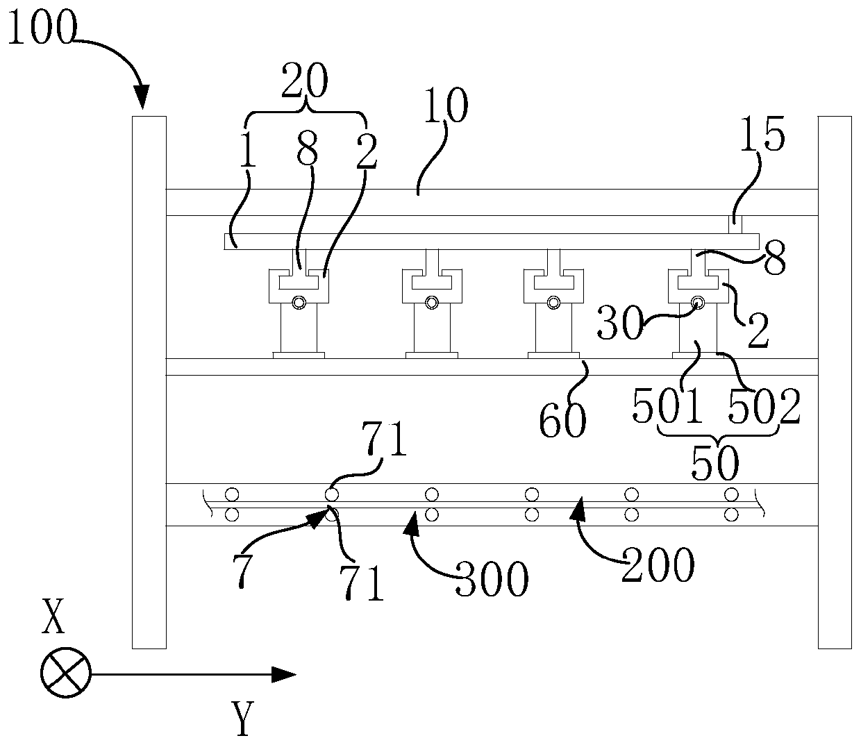 Spray pipe mounting assembly and etching device