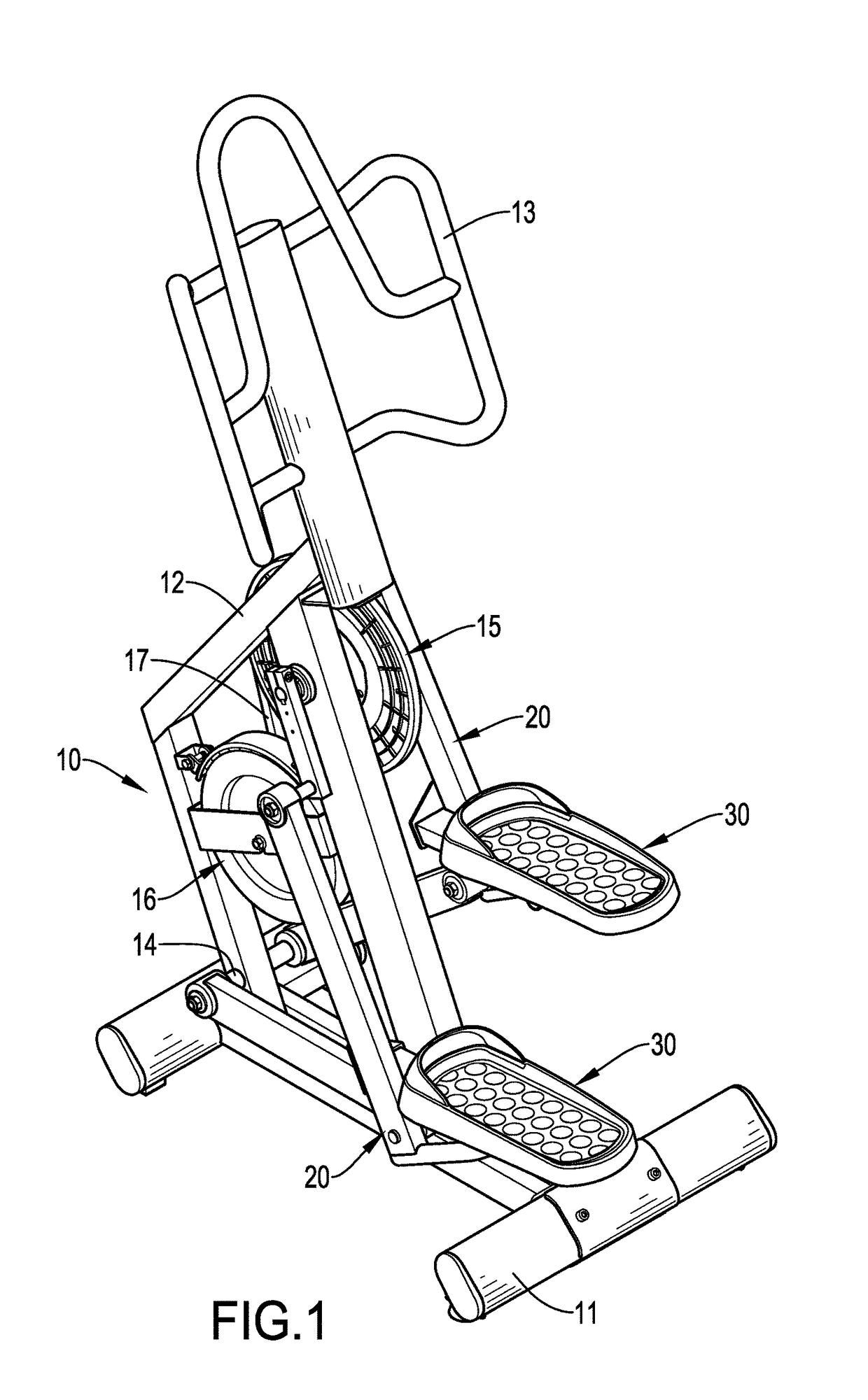 Heel-lifting elliptical machine