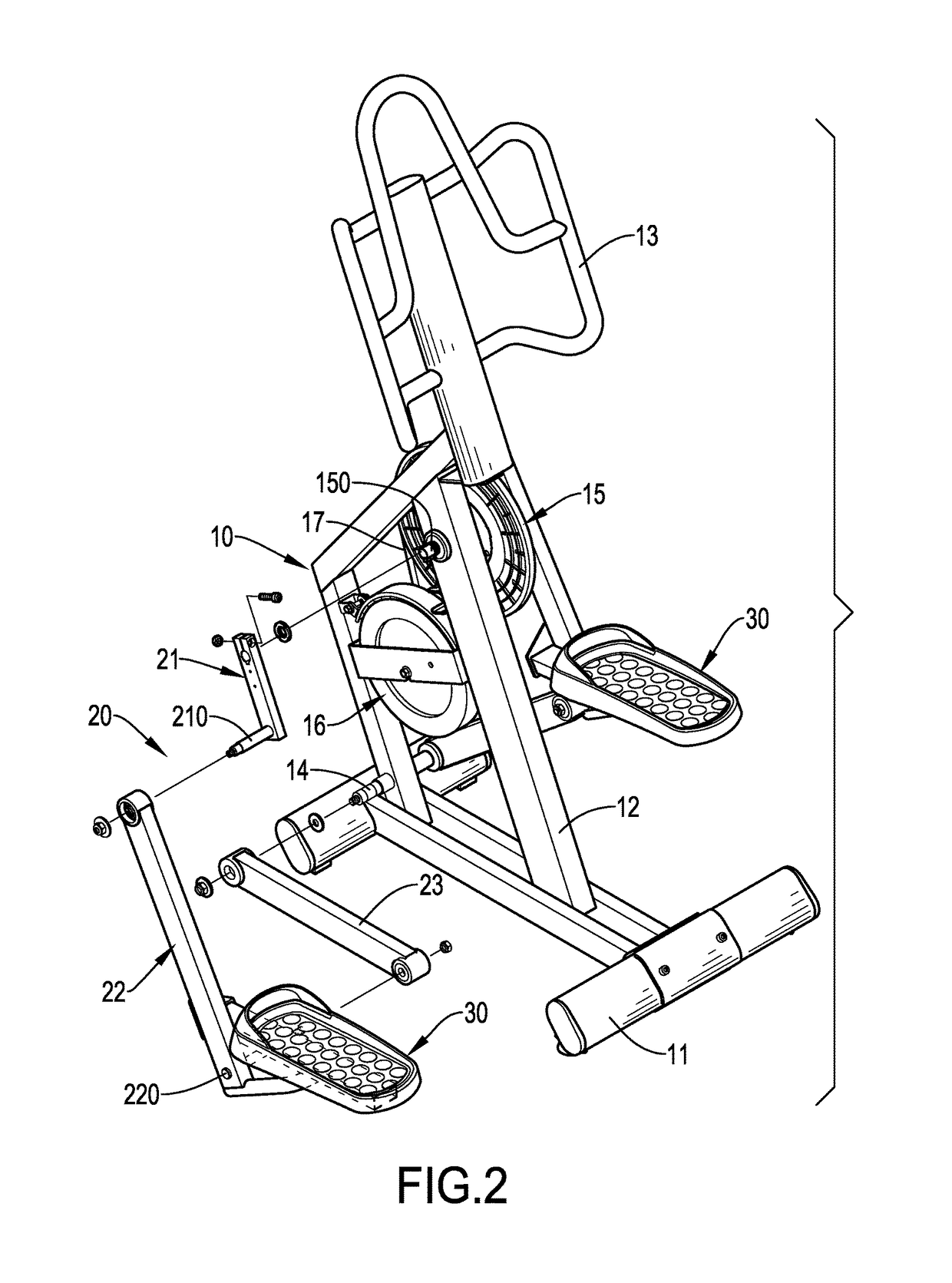 Heel-lifting elliptical machine