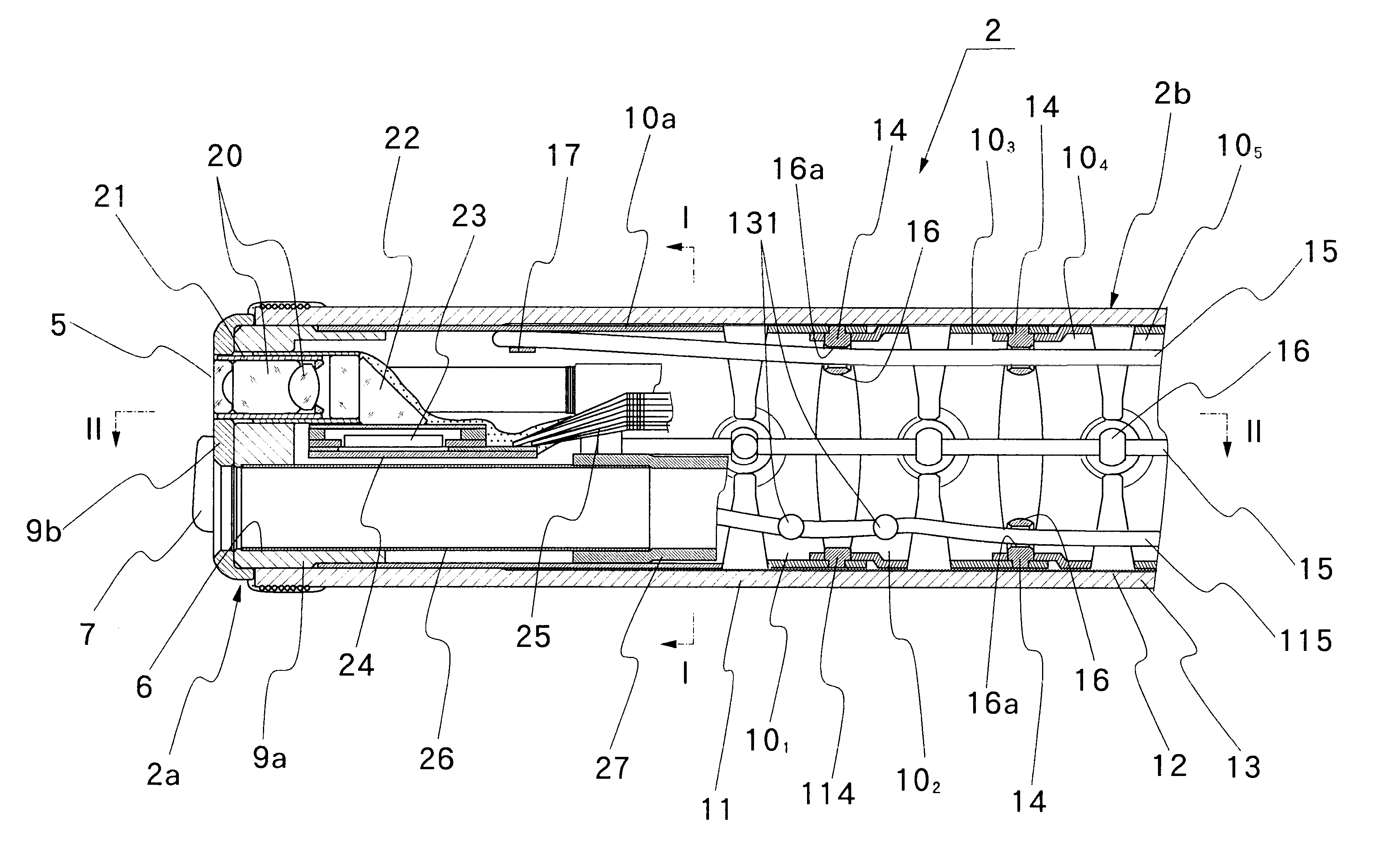 Angle portion of an endoscope