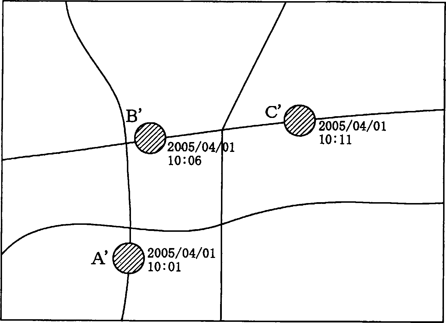 Travel time database generating device