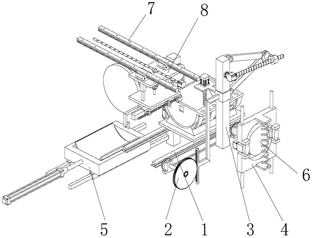 Excavator grab bucket machining device