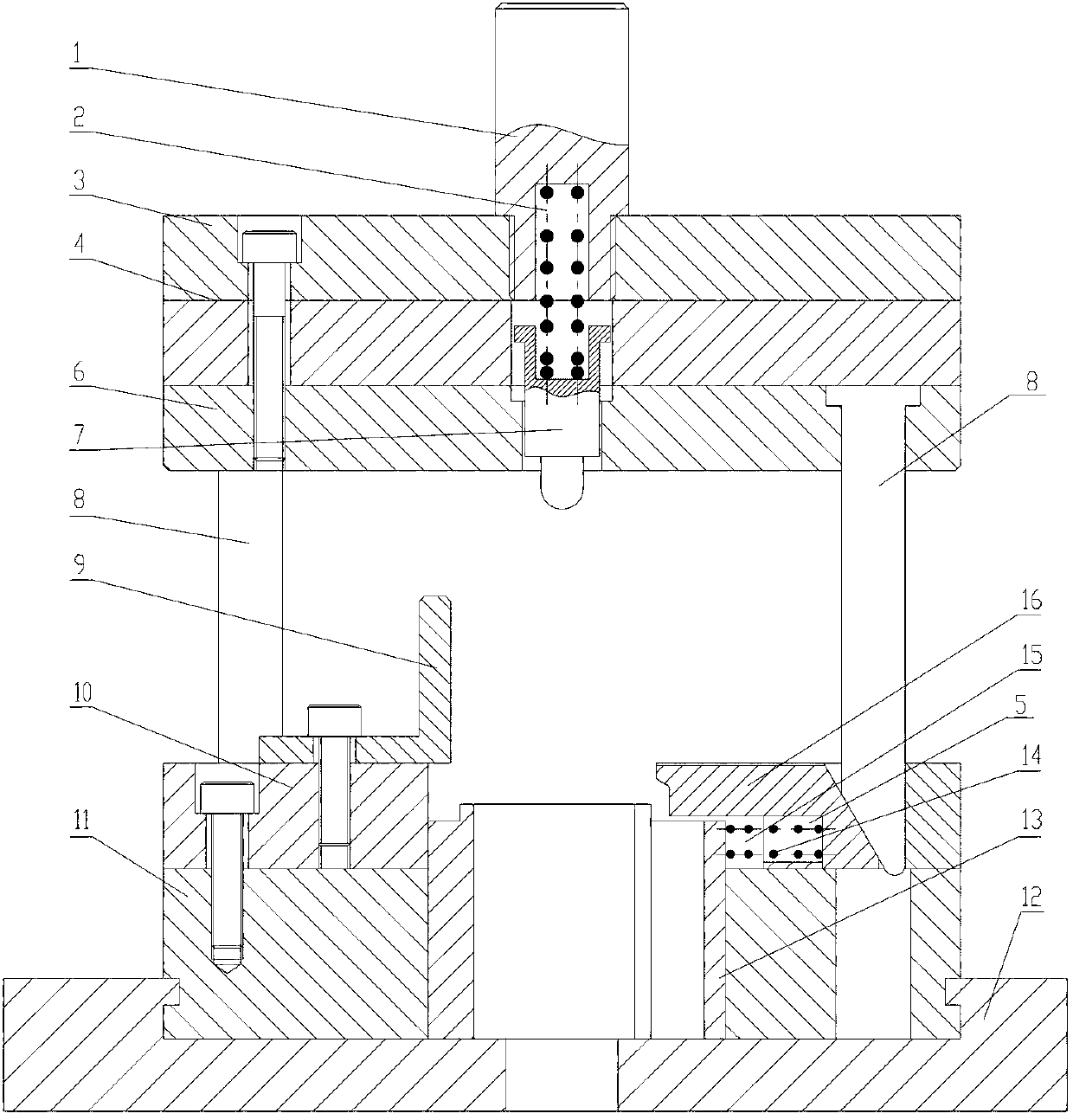 Cylindrical member enclosure riveting mold