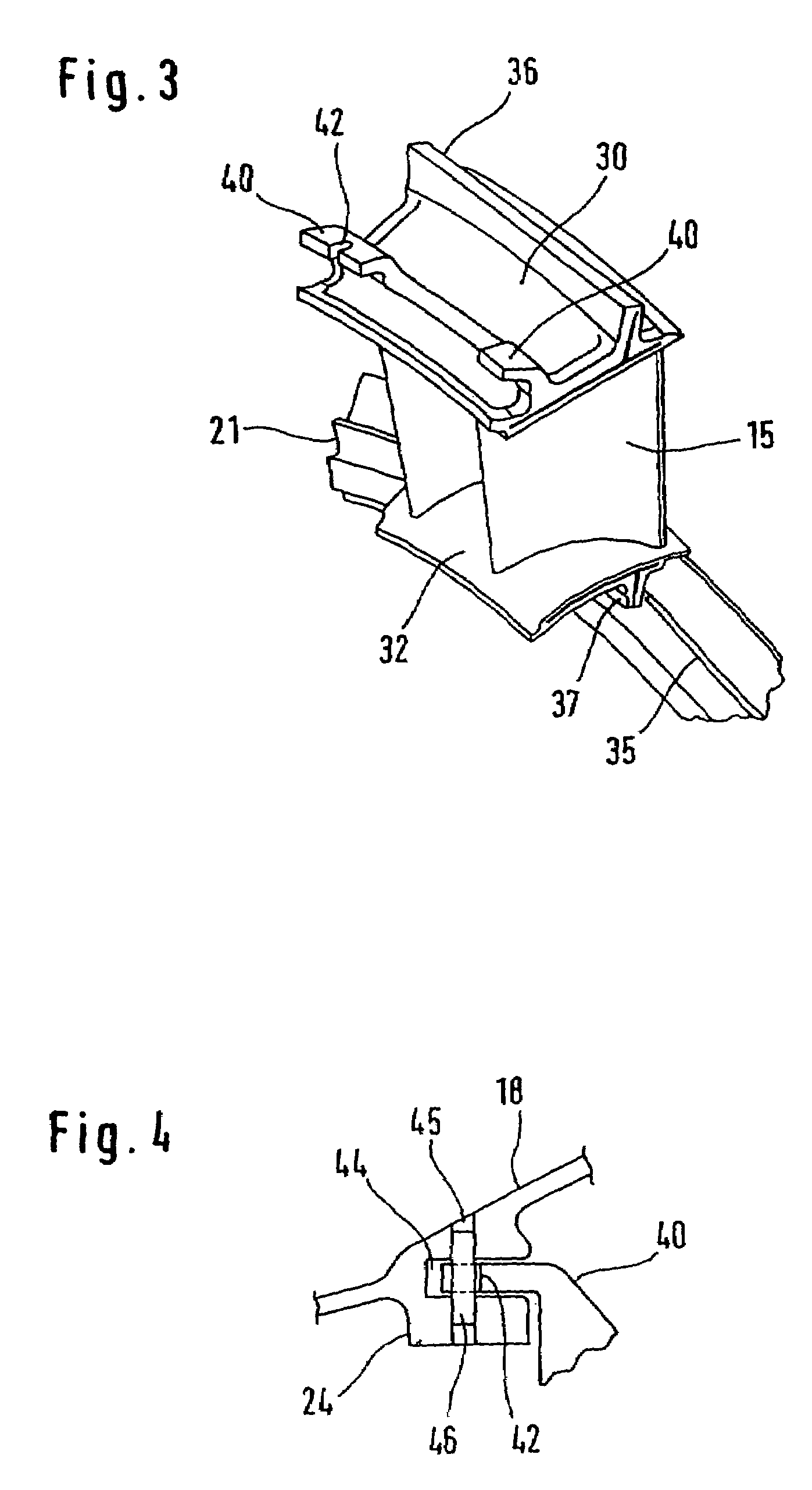 Guide blade fixture in a flow channel of an aircraft gas turbine