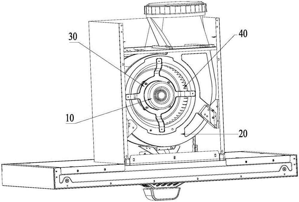 Mounting structure of range hood motor and range hood