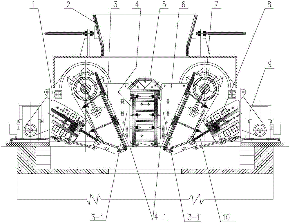 Double-cavity compound-pendulum jaw crusher for ore crushing