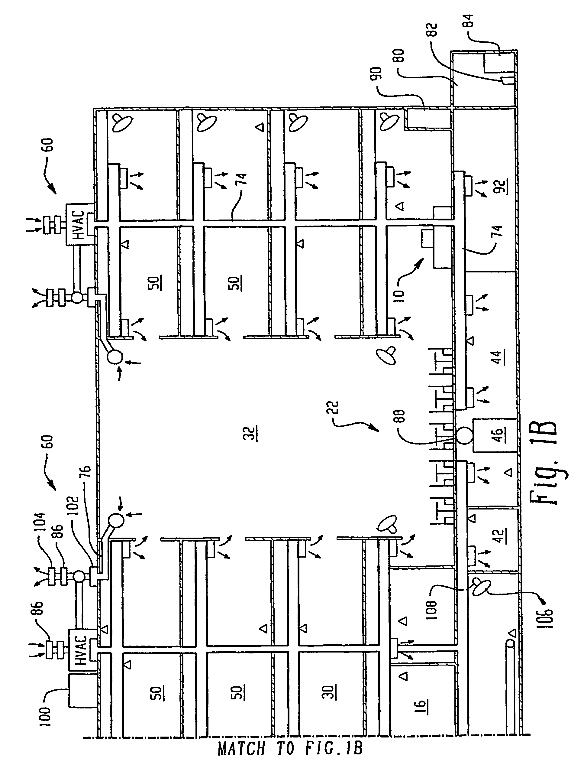 Integrated control and distribution system for the decontamination of large volume convoluted configuration spaces