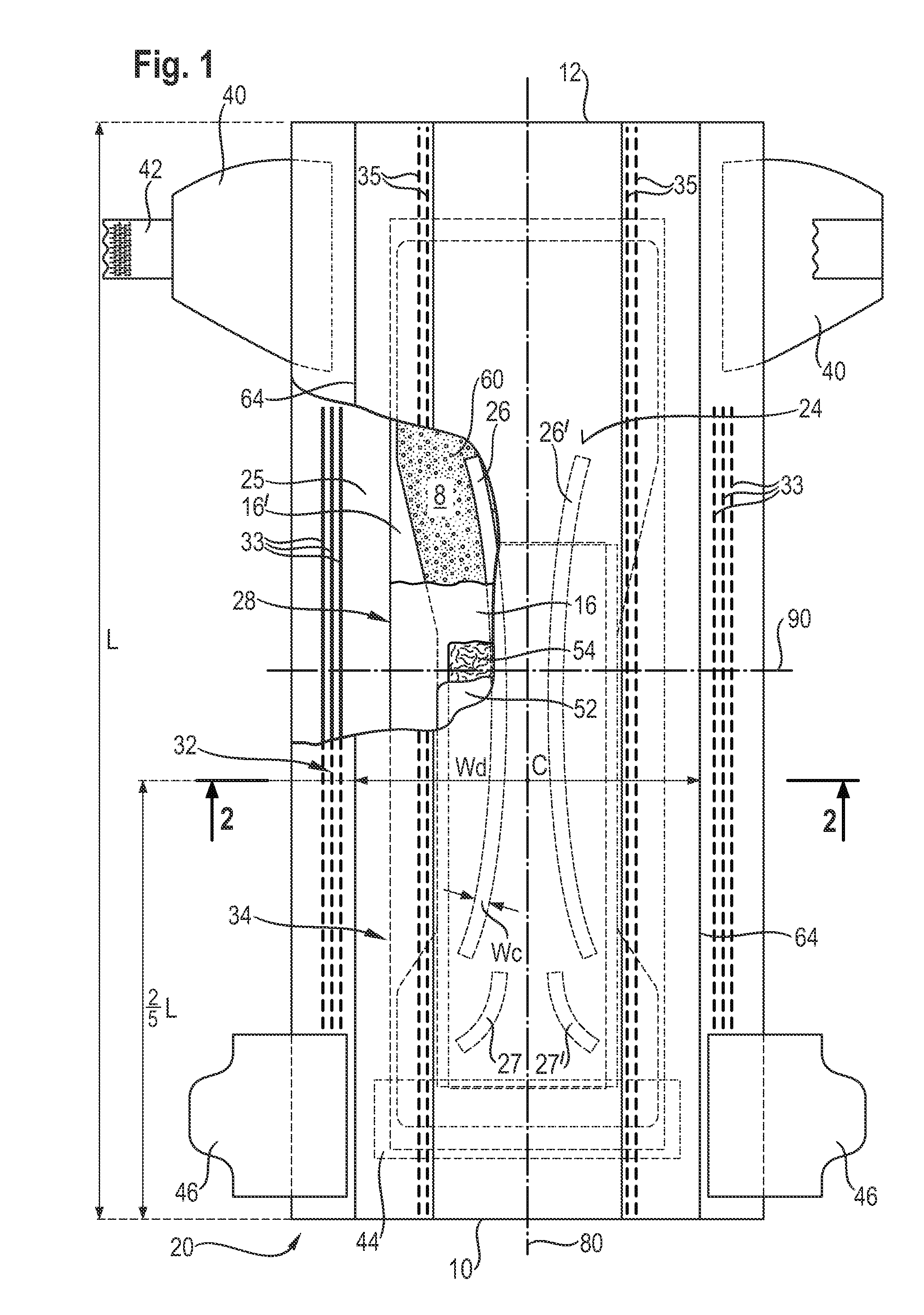 Absorbent article with high absorbent material content