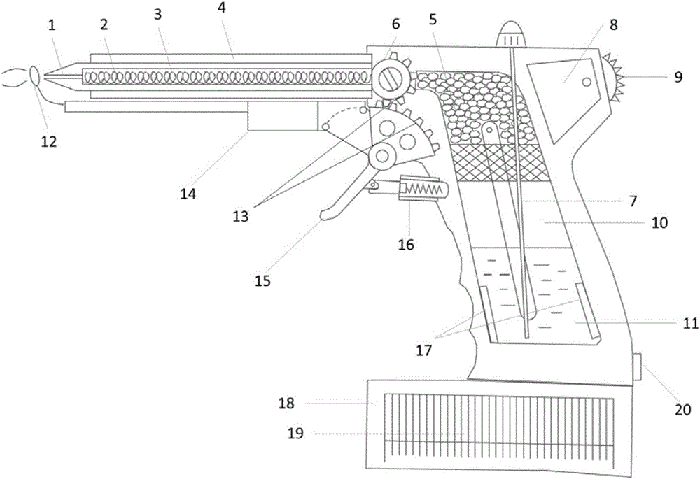 Portable oxyhydrogen flame igniting gun for test of combustion performance of micro-sample