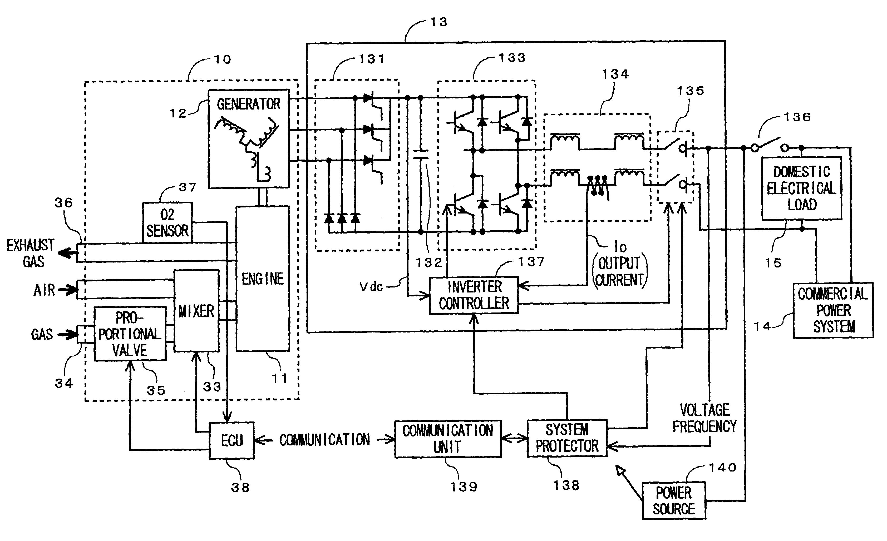 Connection to grid type engine generator apparatus