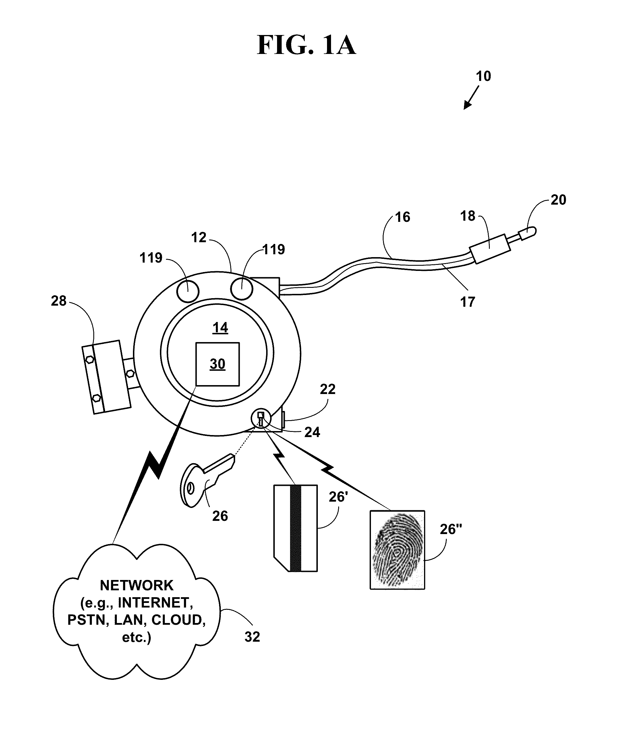 Mobile lock with retractable cable