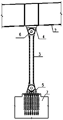 Super large pier tie rod and foundation structure