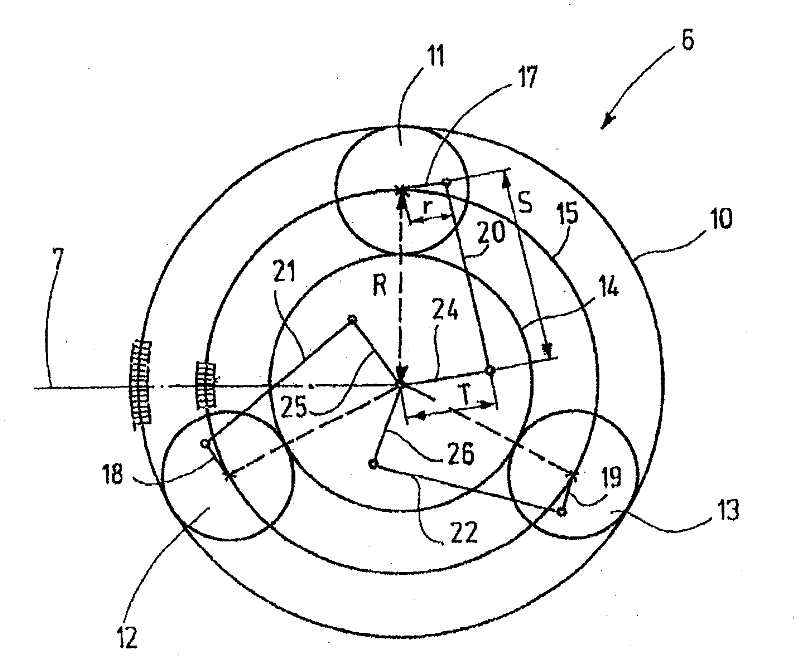 Gear mechanism for a heald shaft drive