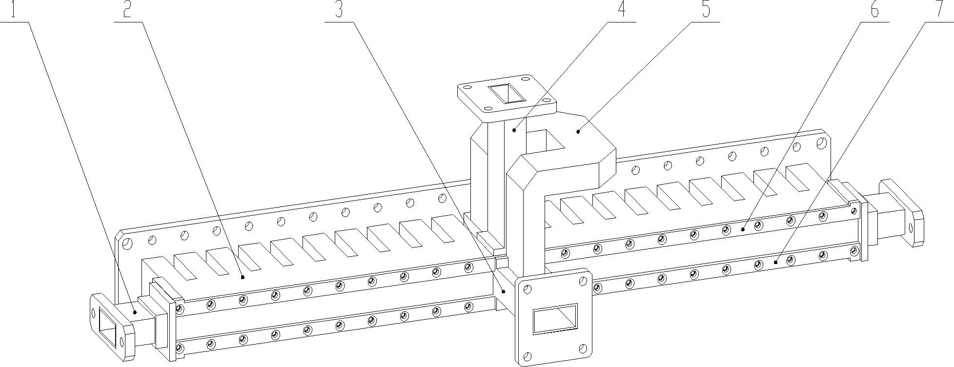 Waveguide-slot power division network and process realizing method thereof