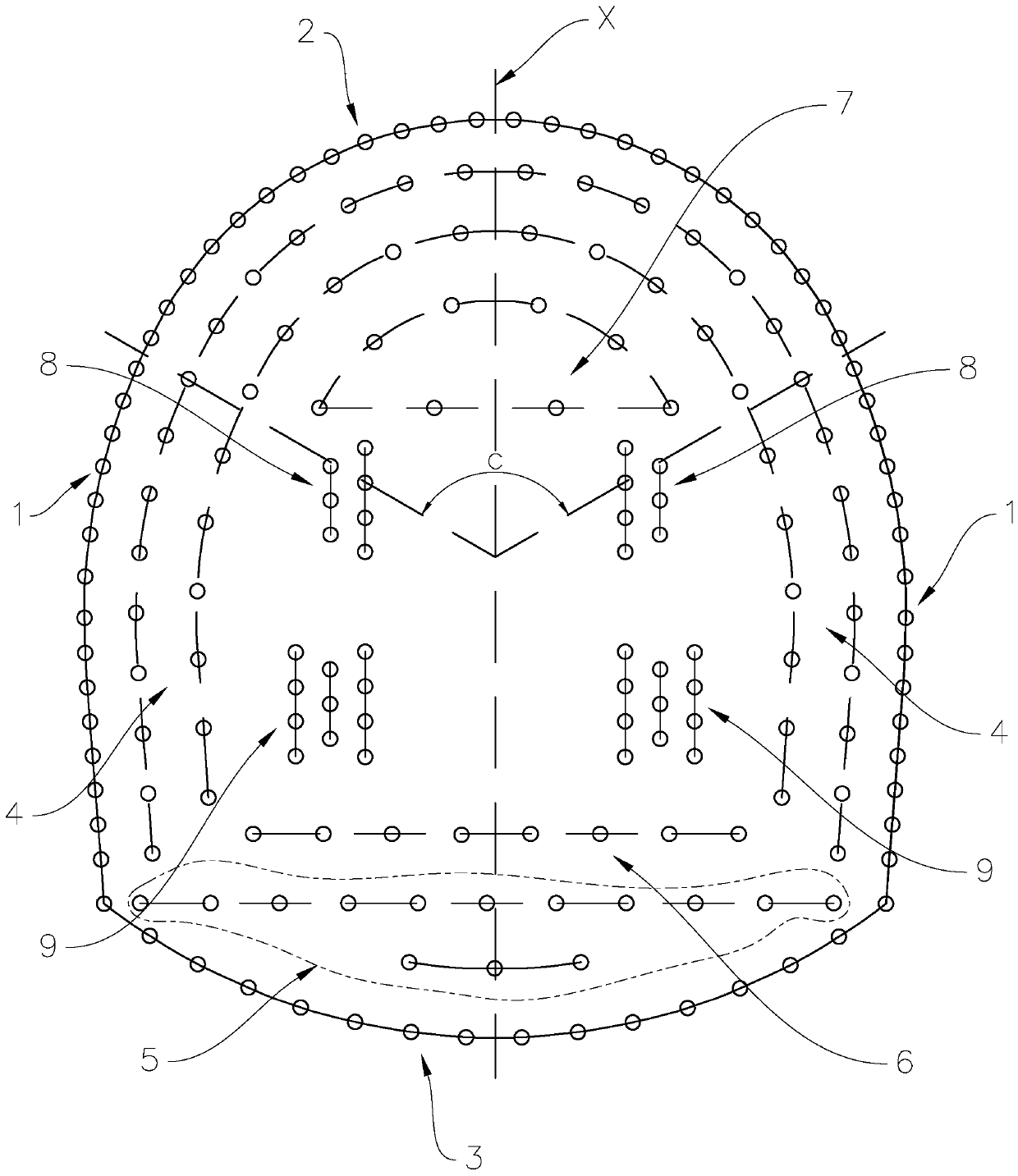 Tunnel hole arrangement blasting method