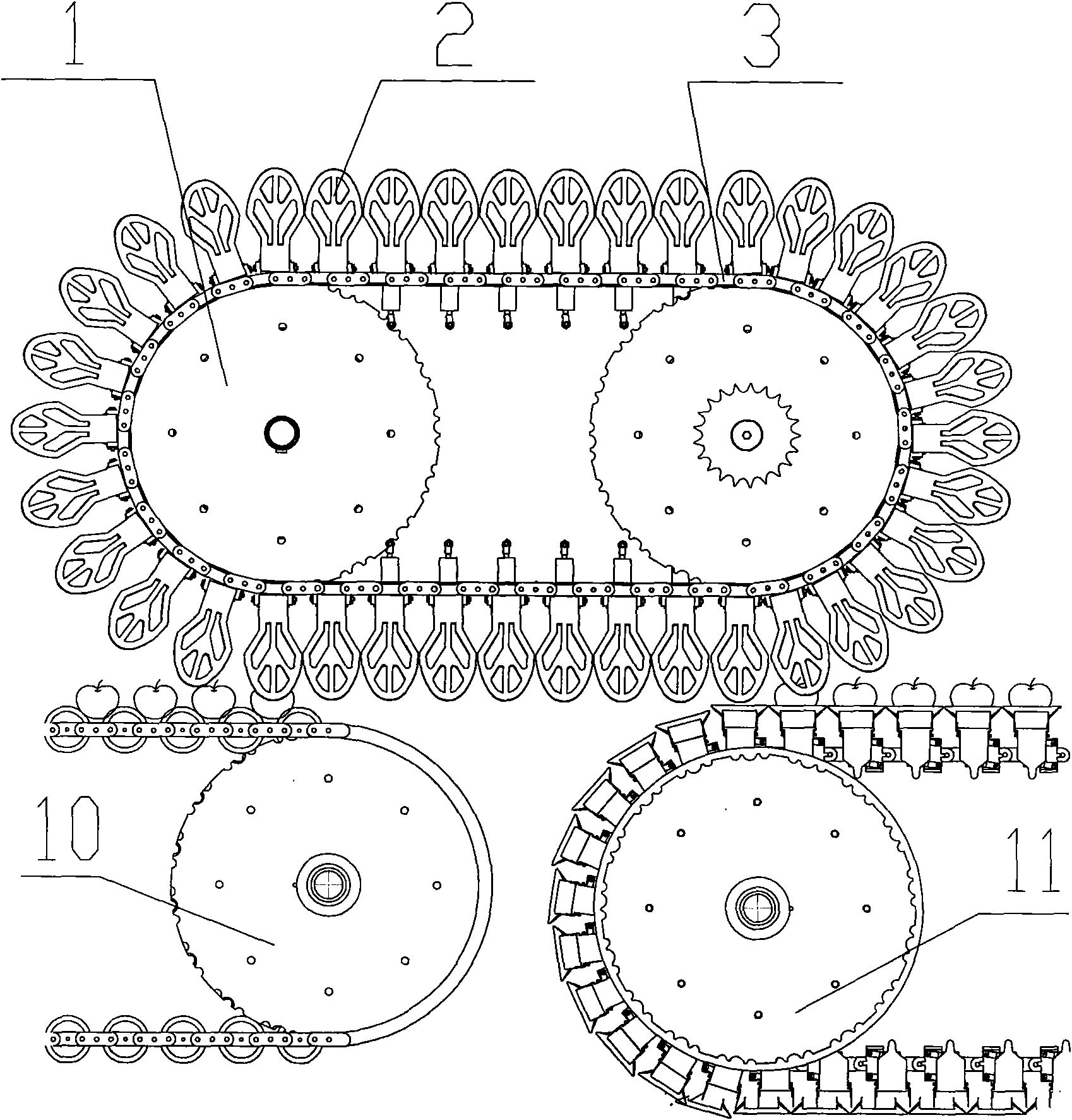 Bruise-free fruit transition and conversion device