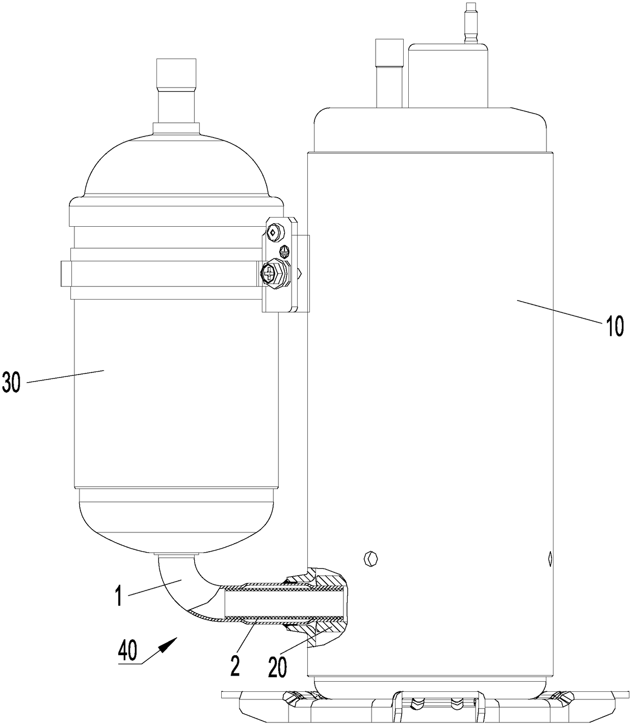 Air suction pipe set, compressor and mounting method of air suction pipe set of compressor