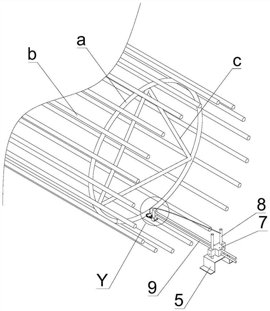 Rolling device for welding machining of cylindrical reinforcement cage