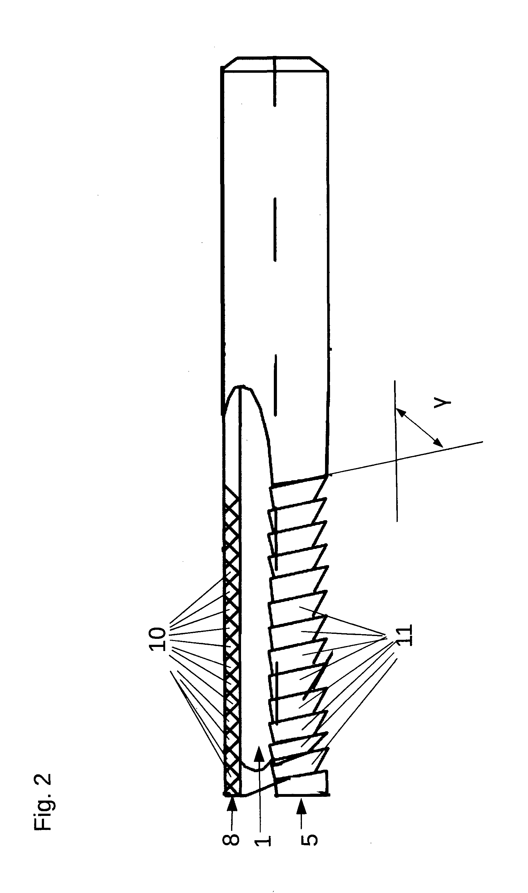 End milling cutter for processing of fiber-reinforced materials such as carobon fiber reinforced plastics (CFRP)