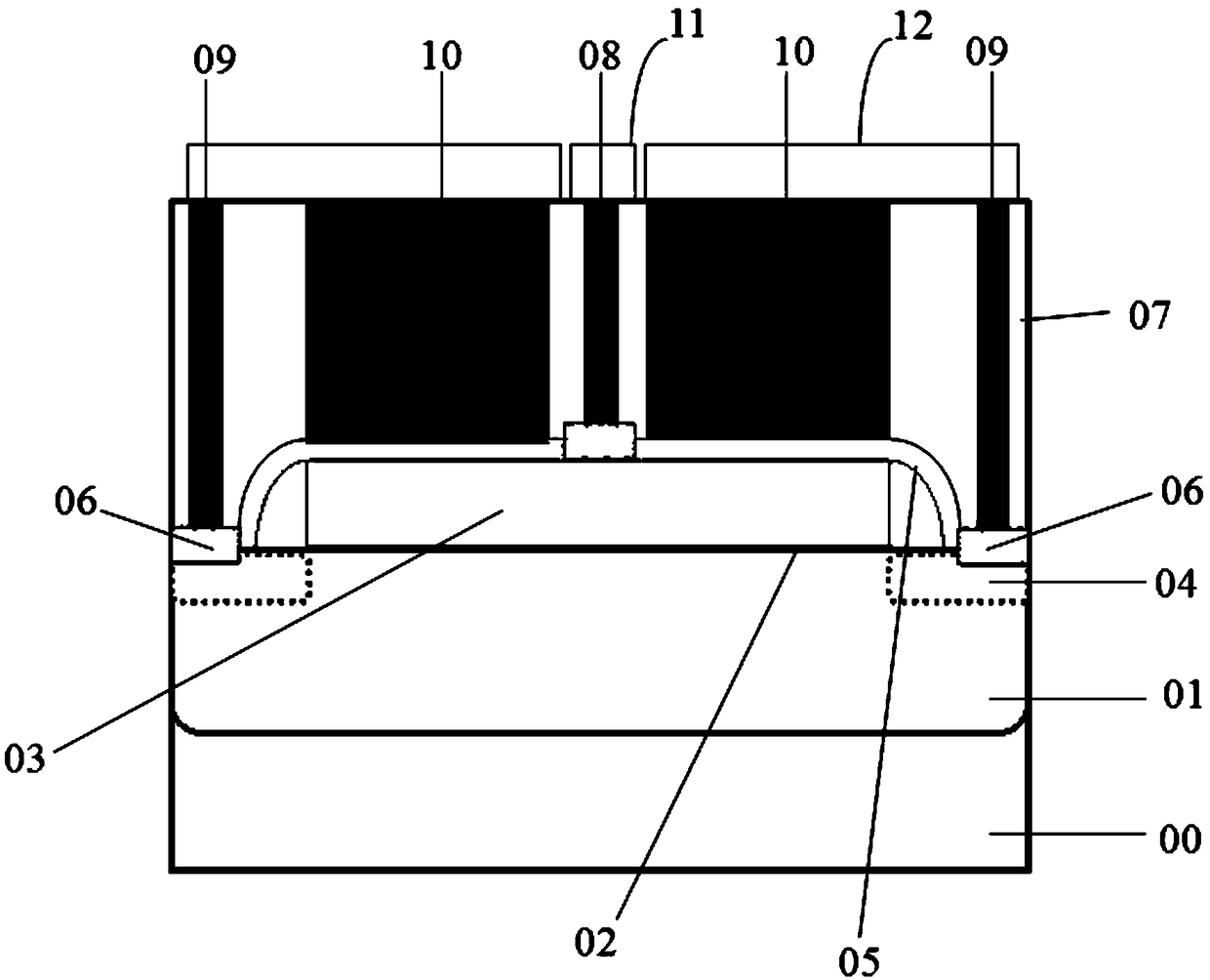 Global exposure pixel unit, capacitor structure and preparation method