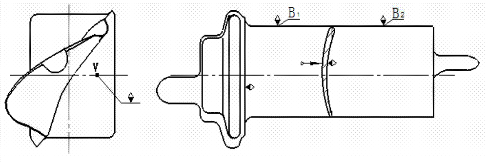 Method and clamp for moulding surface positioning clamping of finish forge blade