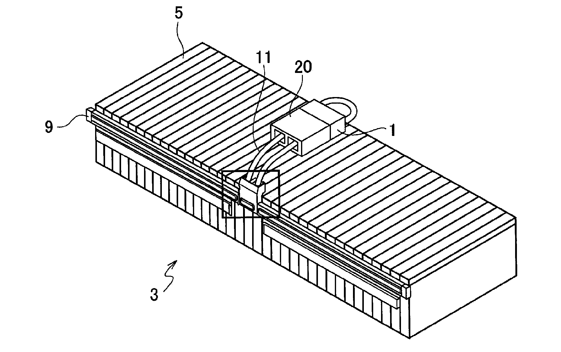 Structure for attaching service plug