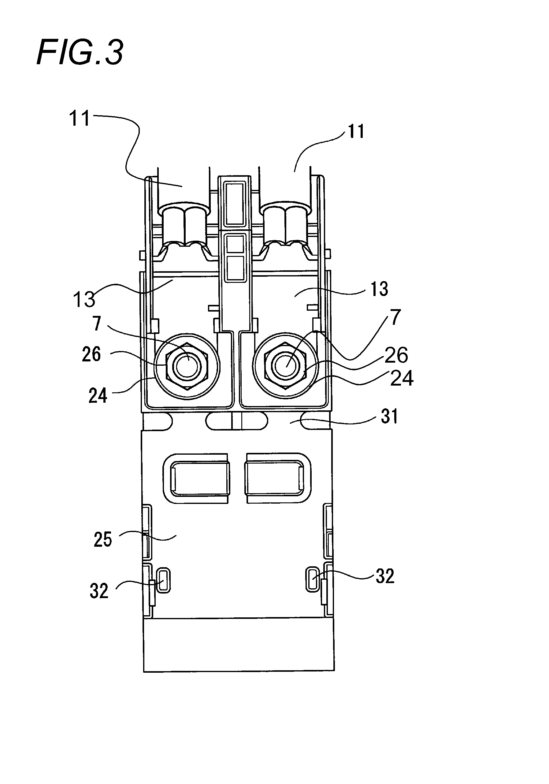 Structure for attaching service plug