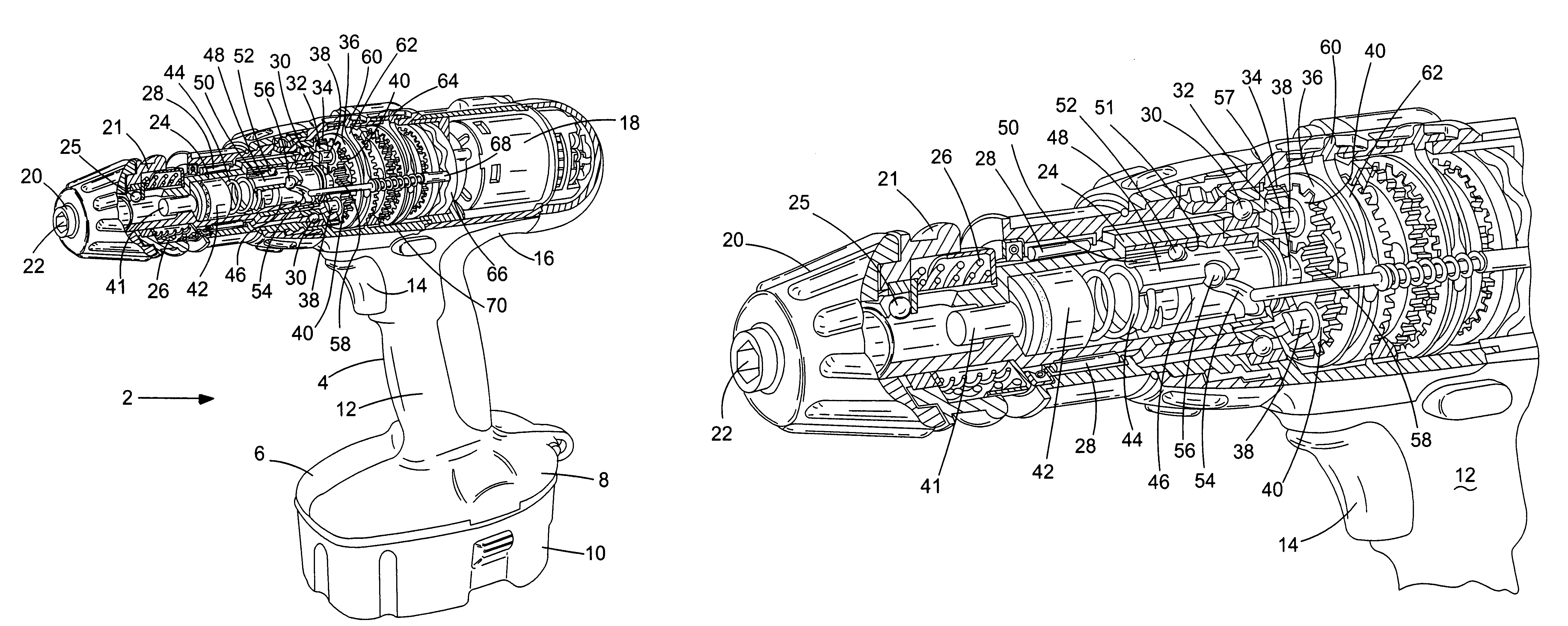 Hammer drill with camming hammer drive mechanism