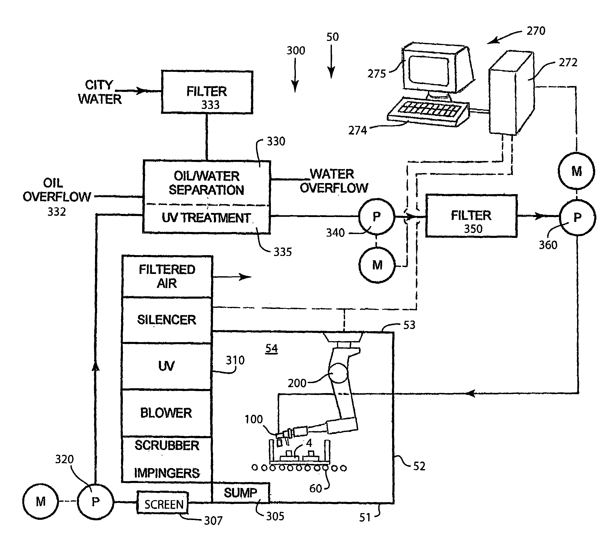 Robotic wash cell using recycled pure water