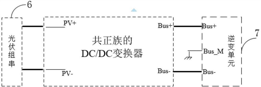 Common positive electrode DC/DC converter and photovoltaic inverter system formed by common positive electrode groups of common anode DC/DC converter