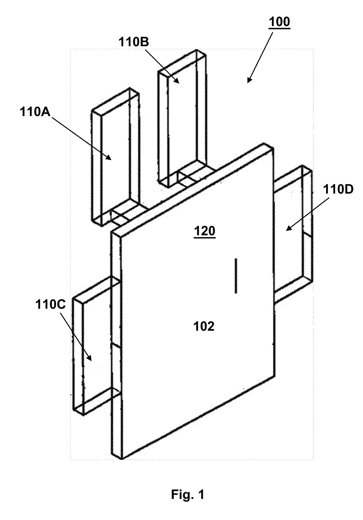 Multi-radio device with enclosed antennas to prevent near field interference from nearby objects