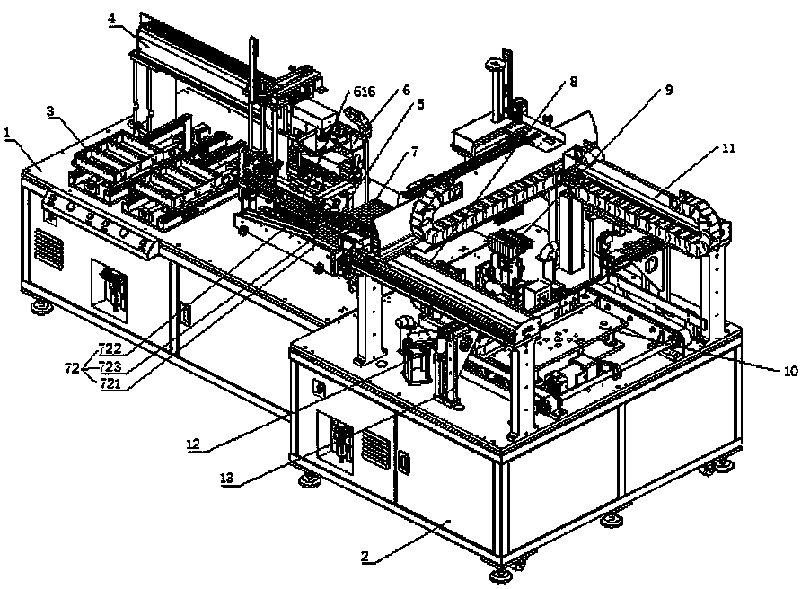 Multi-axis module full-automatic cell-feeding-into-shell machine