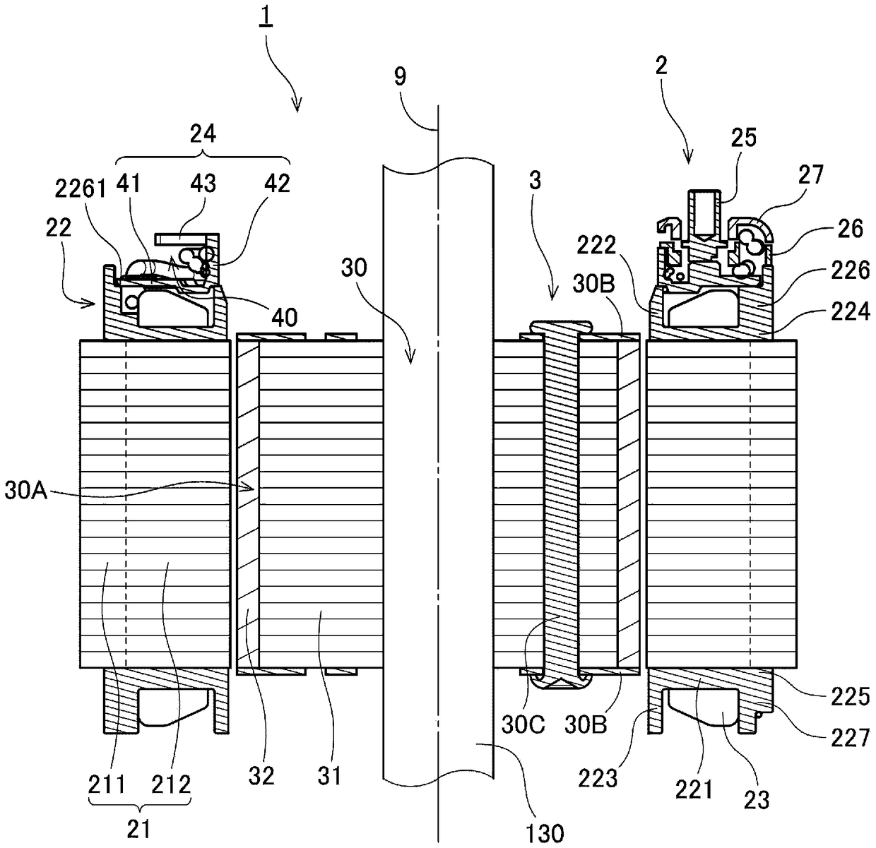 Stator, motor, and compressor