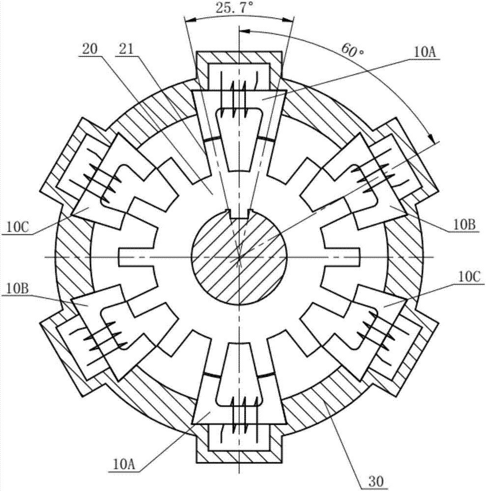 Single-phase multi-polar module and single-phase multi-polar module combined switch reluctance motor