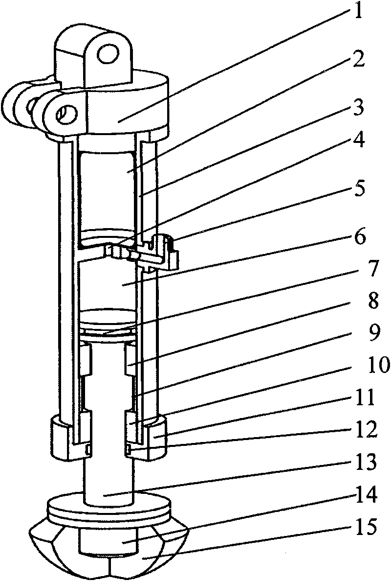 Gasbag robot leg buffer mechanism with adjustable rigidity