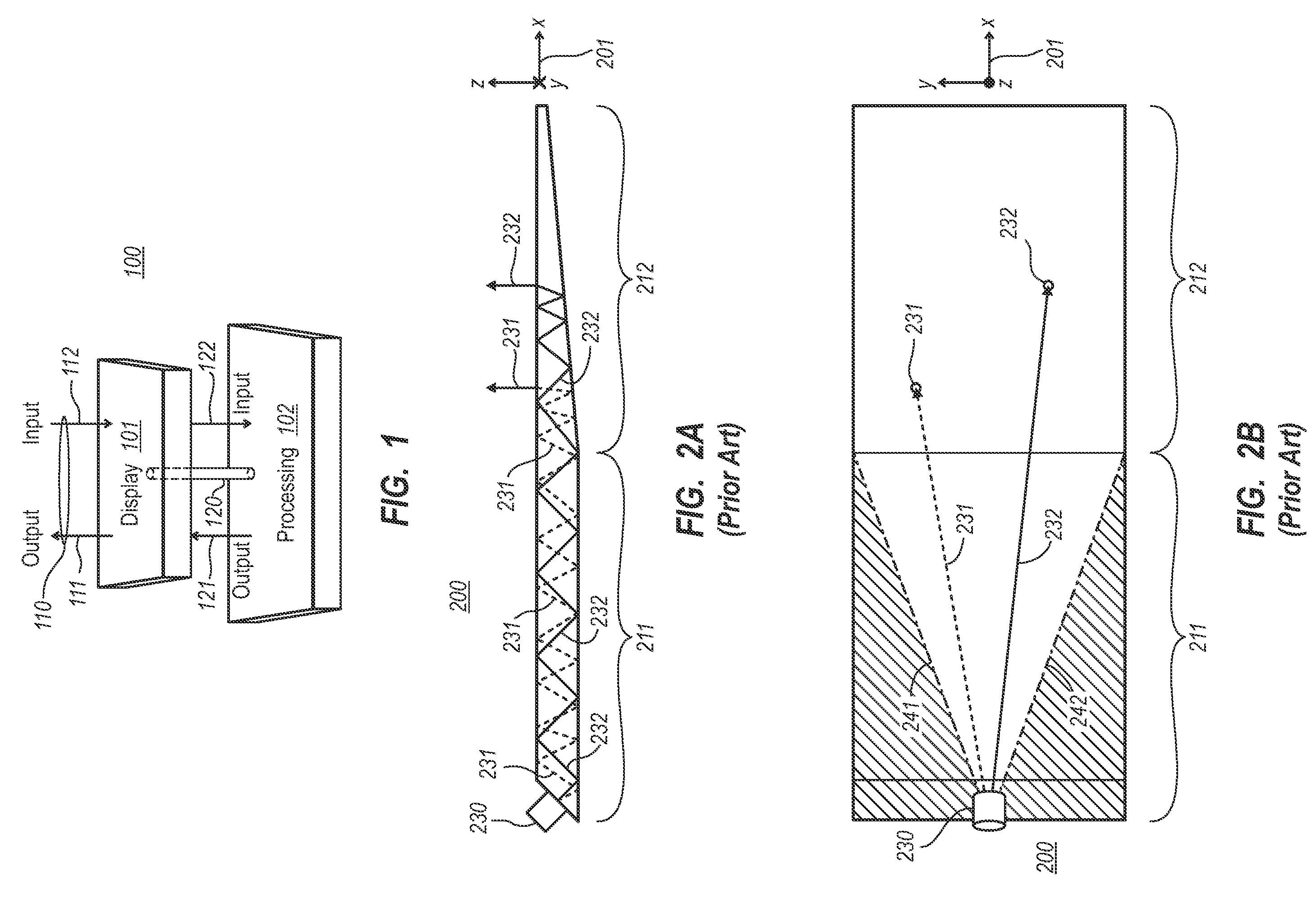 Interactive display using planar radiation guide