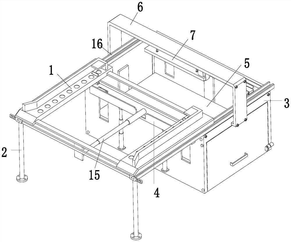 Stacking device for numerical control plate shearing