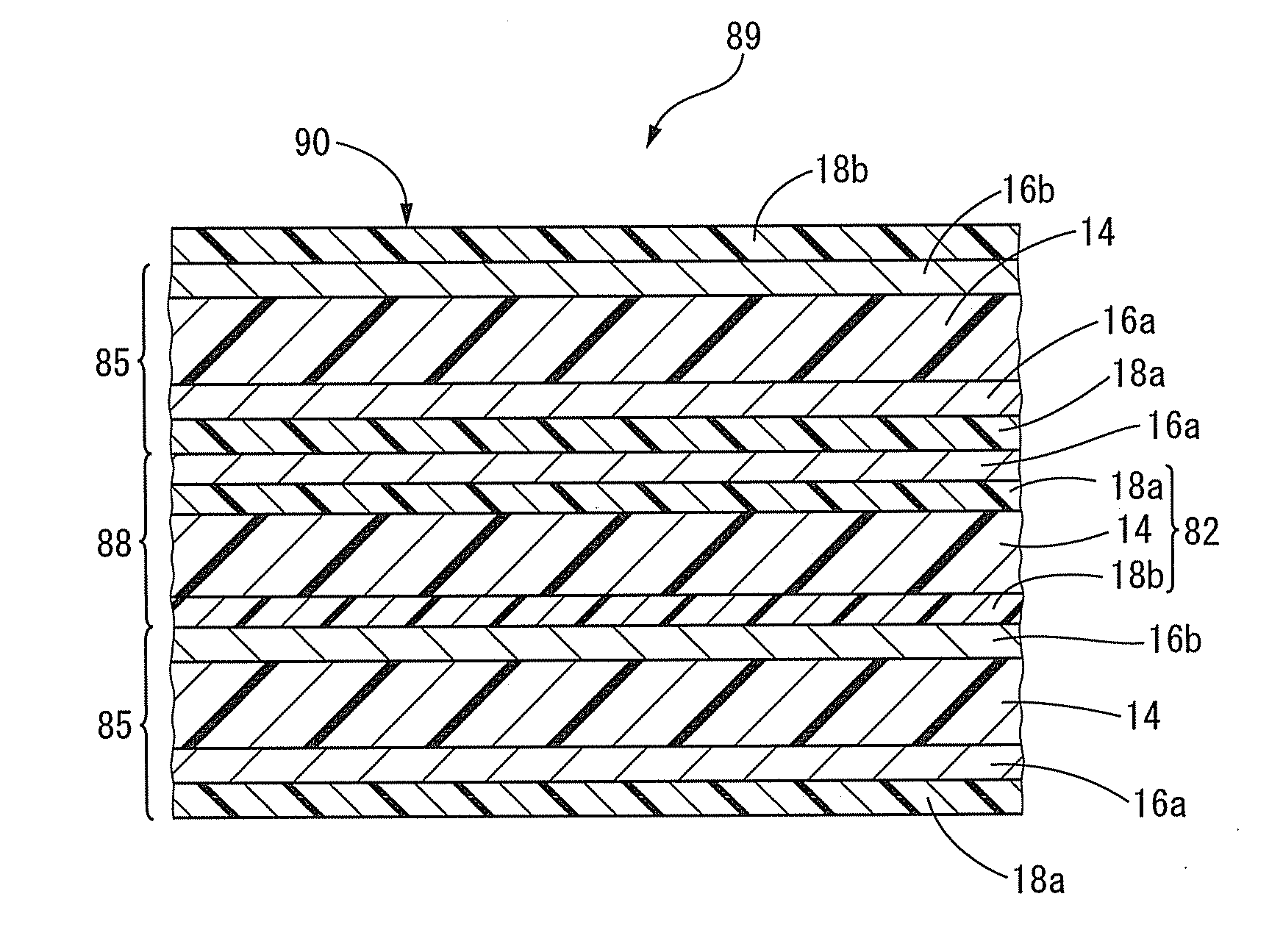 Stacked film capacitor and method of producing the same