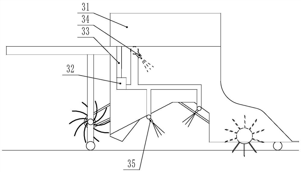 A spring-tooth type decomposing agent spraying device for straw returning to the field