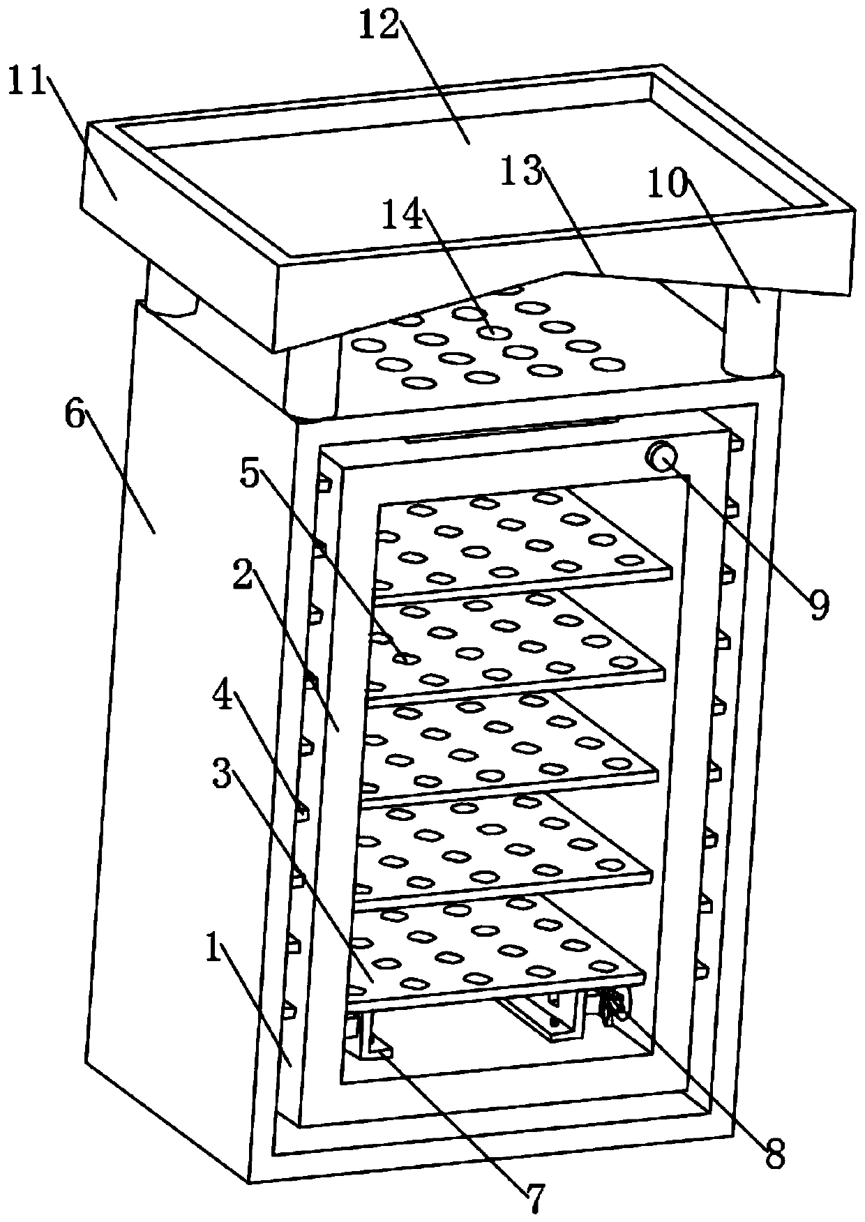 Inner cold and hot air circulation device of power distribution cabinet